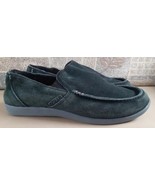 Crocs Santa Cruz Men&#39;s Loafers Sz 9 Black Luxe Suede  Leather Triple Com... - $24.74