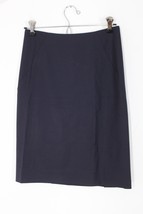 Theory 0 Navy Blue Wool Pencil Skirt Double Back Vent - £14.75 GBP