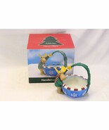 St. Nicholas Square Winter Friends Moose Handle Basket Bowl Christmas 7&quot;... - $16.65