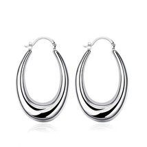 Women Fashion 925 Silver Hoop Stud Earrings Wedding Jewelry DLE115 - £78.22 GBP