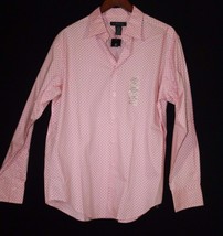 NEW w/Tag J. Ferrar Large Button Shirt Pink Cotton Long Sleeve 16 1/2 - £23.26 GBP