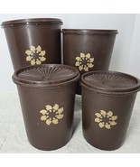 VTG Tupperware Canister Nesting Set Of 4 W/ LIDS Harvest Brown 805 807 8... - $719.50 MXN