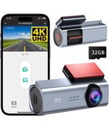 Dash Cam 4K Front Dash Camera for Cars 2160P WiFi Dashcam with APP 24 Ho... - £44.77 GBP
