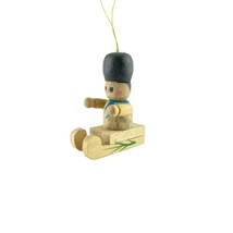 German Christmas Ornament Boy On A Wooden Sled Handmade Hand Painted - £7.78 GBP