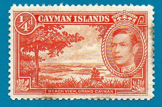 Cayman Islands (mint) Stamp (1932) King George VI / Beach Scene Scott #100   - $2.99