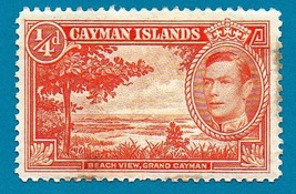 Cayman Islands (mint) Stamp (1932) King George VI / Beach Scene Scott #1... - $2.99