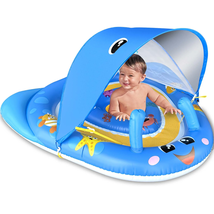 Baby Pool Float with Canopy UPF50+ Sun Protection, 6-24 Months Inflatable Infant - £36.53 GBP