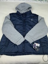 U.S. Polo Assn. Men’s XXXL Navy Long Sleeve Hooded/Vest Full Zip Puffer Jacket - £38.62 GBP