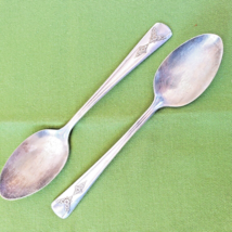 2 Teaspoons  Gailstyn Silverplate Rosebud Pattern 6 1/8&quot; Heel Wear Flora... - £5.19 GBP