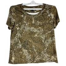 Erika Women&#39;s Leopard Print Short Sleeve Top L - £10.80 GBP