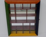 Multi Colored Mirrored Wooden Curio Cabinet Shadow Knick Knack Glass Dis... - $39.59