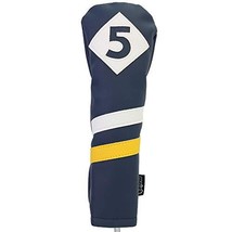 Majek Retro Golf Headcover Blue White and Yellow Vintage Leather Style #... - $274.35 MXN
