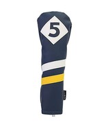 Majek Retro Golf Headcover Blue White and Yellow Vintage Leather Style #... - $20.40 CAD