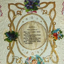1870&#39;s Victorian MEEK Lace Valentine Card - Pop Up Layer, Scrap &amp; Verse ... - $44.00