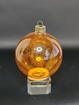 Vintage 1950s Clear Amber Colored Blown Glass Ornament Made in USA of A - £23.40 GBP