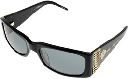 Gianfranco Ferre Sunglasses Women Black Gold Swarovski Rectangular GF814 01 - £58.10 GBP