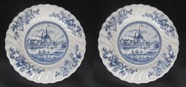 2 Johnson Brothers England Tulip Time Blue &amp; White 6-1/4&quot; Bread &amp; Butter Plates - £12.59 GBP