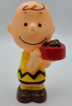 VTG 1966 PEANUTS Charlie Brown 5.5&quot;  Vinyl Squeak Toy - £9.76 GBP