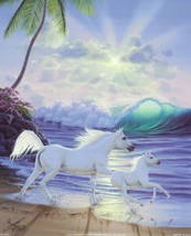 New 8 x 10 Unframed Wall Art Print &amp; Decor Horses on Beach &quot;Freedom&quot; Poster - £5.46 GBP