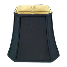 Royal Designs Square Cut Corner Bell Lamp Shade, Black/Gold, 7.5&quot; x 12&quot; x 10.25&quot; - £42.99 GBP