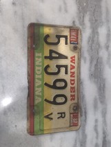 Vintage 1987 Indiana &quot;Wander&quot; RV License Plate 54599 Expired - $10.89