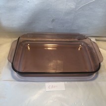 Vintage Pyrex Casserole Baking Dish 11x7x2 Cranberry Purple Amber 2 Qt 232-R - £15.53 GBP