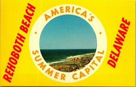 Americas Summer Capital Rehoboth Beach Delaware DE UNP Chrome Postcard A8 - £2.29 GBP
