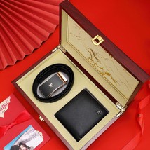 BULLCAPTAIN Leather Wallet &amp; Belt Luxury Set Combination SET01 - $85.98