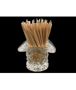 Top Hat Toothpick Holder, Clear Art Glass, Daisy &amp; Buttons Pattern, 2.5&quot;... - $237.55 MXN
