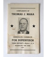 Vtg Political Ephemera Booklet Rensselaer NY Thomas Mara Supervisor Rare - $28.06 CAD