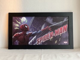 Marvel Spiderman Wall Poster / Wall Art / Wall Decor Wood Frame 10.47” x... - £23.25 GBP