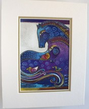 Aquatic Mares by Laurel Burch Abstract Print Double Matted Fits 8x10 Frame - $29.69