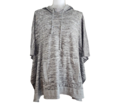 Talbots One Size Women&#39;s Heather Grey Athleisure Hooded Poncho Top Boxy Hoodie - £15.90 GBP