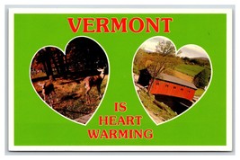 Vermont Is Heart Warming Greetings Vermont VT UNP Chrome Postcard T16 - $1.93
