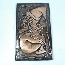 Vintage Russian Copper Wall Hanging Sad Gnome Fairy Tale - $84.15