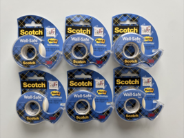 Scotch Wall Safe Tape Dispenser .75 in x 650 in Transparent 3M 183 New - 6 Pack - £18.31 GBP