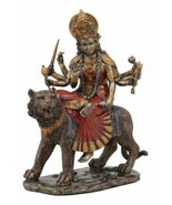 The Invincible Eight Handed Hindu Goddess Durga Sitting On Bahan Tiger S... - $747.57 MXN