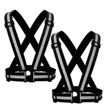 Reflective Strap Safety Vest Gear - 2-10 Pack Adjustable High Visible Re... - £15.97 GBP