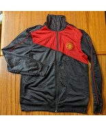 Manchester United Track Warm Up Soccer Club Jacket XL Black Red Full Zip... - £14.91 GBP