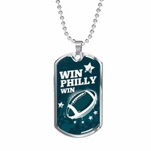  win philadelphia fan gift necklace stainless steel or 18k gold dog tag 24 chain eylg 1 thumb200