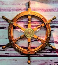Vintage-Style Wooden Ship Wheel Wall Hanging &amp; Home Decor Anchor For Gift Item - £91.38 GBP