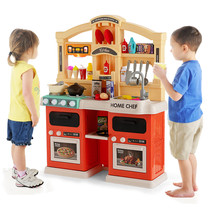 Kids Kitchen Playset with 69 PCS Cooking Accessories &amp; Various Storage Space - £109.29 GBP