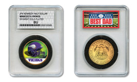 Minnesota Vikings Nfl *Greatest Dad* Jfk 24KT Gold Clad Coin Special Ltd. Case - £8.09 GBP