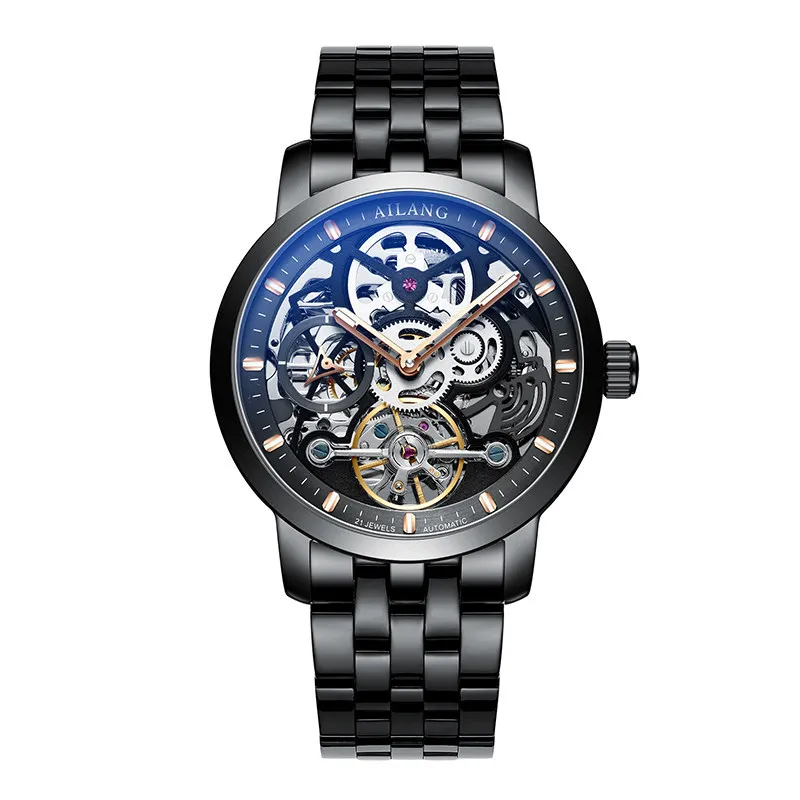    Automatic Mechanical Watch  Men&#39;s  Waterproof Skeleton Leather Tourbillon  s  - £67.13 GBP