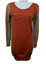 Yi Fan Sweater Dress Orange Long Sleeve Womens Size S - £25.70 GBP