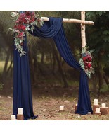 Wedding Arch Draping Fabric Chiffon Fabric Navy Blue Drapery 2 Panels 6 ... - £28.98 GBP