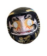 Black Daruma doll,Daimonya Takasaki,Japanese papier mache,lucky charm,Fuku - $24.99