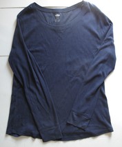 Old Navy Women&#39;s Long Sleeve Scoop Neck T-Shirt Size XL Navy Blue Fitted... - $7.71