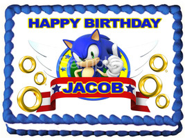 Sonic The Hedgehog Party Edible Cake Topper Image - $6.95+