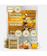 120 Premium Turmeric Ginger Cinnamon Tea Bags, 100% Natural &amp;No Additive... - $21.99